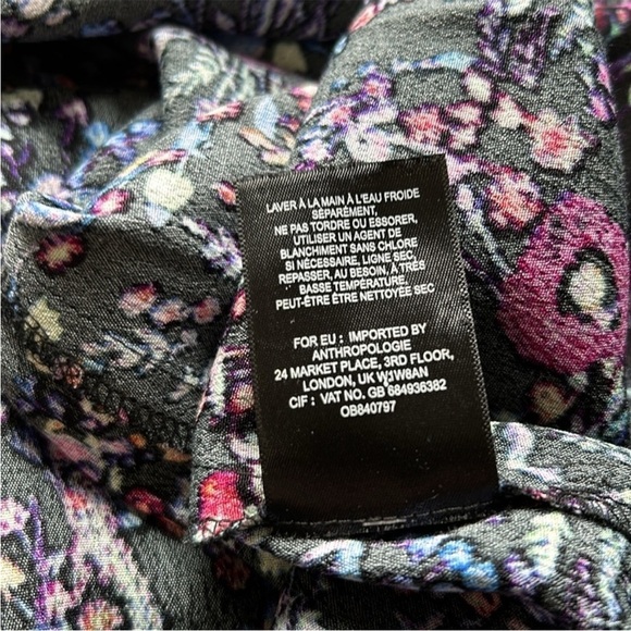Anthropologie Maeve Morgan Black Floral Leopard Print V Neck Dress Sz 6 - Picture 13 of 15